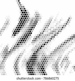 Abstract grunge grid polka dot halftone background pattern. Spotted black and white vector line illustration
