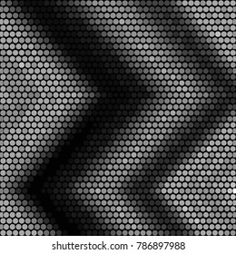 Abstract grunge grid polka dot halftone background pattern. Spotted black and white vector line illustration
