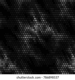 Abstract grunge grid polka dot halftone background pattern. Spotted black and white vector line illustration
