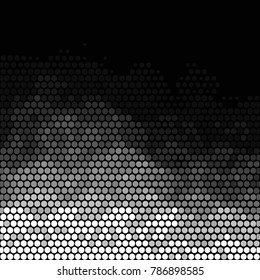 Abstract grunge grid polka dot halftone background pattern. Spotted black and white vector line illustration
