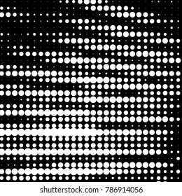 Abstract grunge grid polka dot halftone background pattern. Spotted black and white vector line illustration