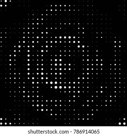 Abstract grunge grid polka dot halftone background pattern. Spotted black and white vector line illustration