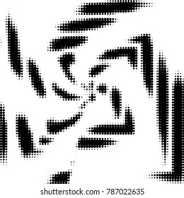 Abstract grunge grid polka dot halftone background pattern. Spotted black and white vector line illustration
