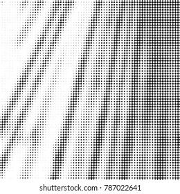 Abstract grunge grid polka dot halftone background pattern. Spotted black and white vector line illustration
