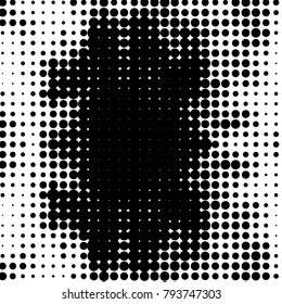 Abstract grunge grid polka dot halftone background pattern. Spotted black and white vector line illustration
