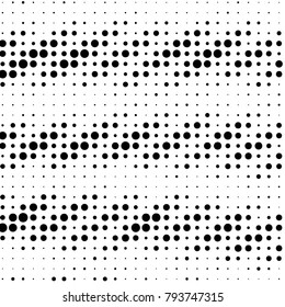 Abstract grunge grid polka dot halftone background pattern. Spotted black and white vector line illustration
