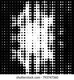 Abstract grunge grid polka dot halftone background pattern. Spotted black and white vector line illustration

