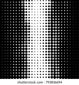 Abstract grunge grid polka dot halftone background pattern. Spotted black and white vector line illustration
