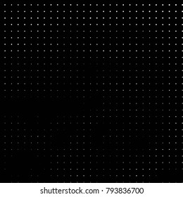 Abstract grunge grid polka dot halftone background pattern. Spotted black and white vector line illustration
