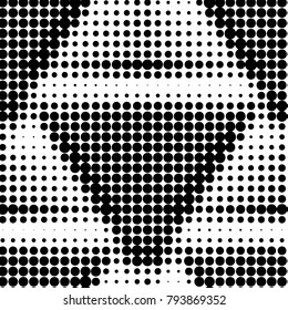 Abstract grunge grid polka dot halftone background pattern. Spotted black and white vector line illustration
