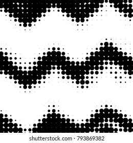 Abstract grunge grid polka dot halftone background pattern. Spotted black and white vector line illustration

