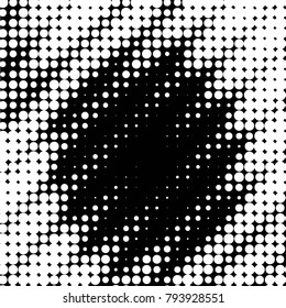 Abstract grunge grid polka dot halftone background pattern. Spotted black and white vector line illustration
