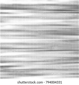 Abstract grunge grid polka dot halftone background pattern. Spotted black and white vector line illustration
