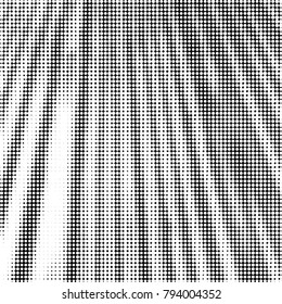 Abstract grunge grid polka dot halftone background pattern. Spotted black and white vector line illustration

