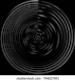 Abstractas patrón de fondo de semitono de lunares de la rejilla del grunge. Ilustración de línea de Vector blanco y negro manchado
