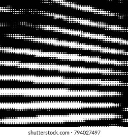 Abstract grunge grid polka dot halftone background pattern. Spotted black and white vector line illustration
