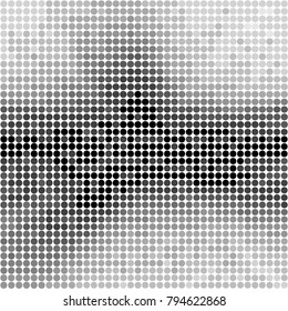 Abstract grunge grid polka dot halftone background pattern. Spotted black and white vector line illustration
