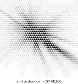 Abstract grunge grid polka dot halftone background pattern. Spotted black and white vector line illustration
