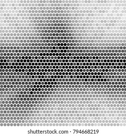 Abstract grunge grid polka dot halftone background pattern. Spotted black and white vector line illustration
