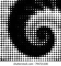 Abstract grunge grid polka dot halftone background pattern. Spotted black and white vector line illustration
