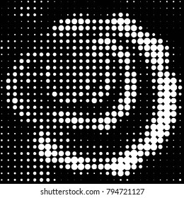 Abstract grunge grid polka dot halftone background pattern. Spotted black and white vector line illustration
