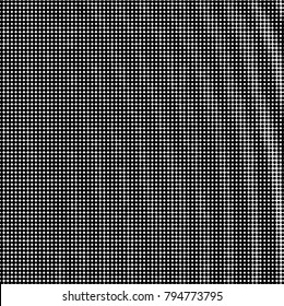 Abstract grunge grid polka dot halftone background pattern. Spotted black and white vector line illustration
