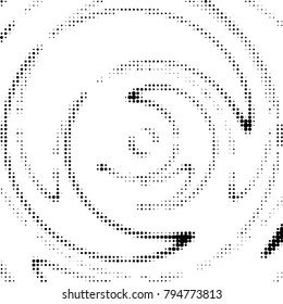 Abstract grunge grid polka dot halftone background pattern. Spotted black and white vector line illustration

