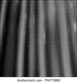 Abstract grunge grid polka dot halftone background pattern. Spotted black and white vector line illustration
