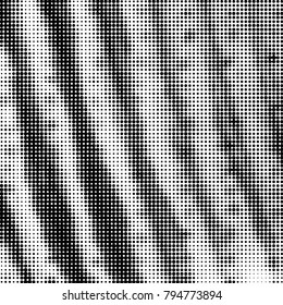 Abstract grunge grid polka dot halftone background pattern. Spotted black and white vector line illustration

