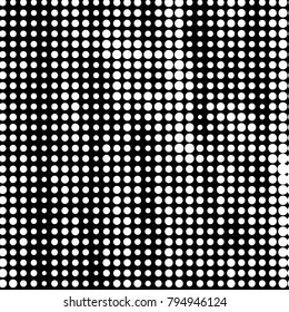 Abstract grunge grid polka dot halftone background pattern. Spotted black and white vector line illustration
