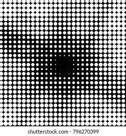 Abstract grunge grid polka dot halftone background pattern. Spotted black and white vector line illustration
