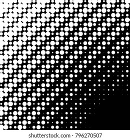 Abstract grunge grid polka dot halftone background pattern. Spotted black and white vector line illustration
