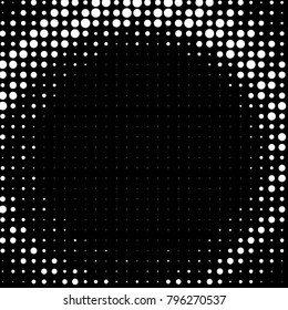 Abstract grunge grid polka dot halftone background pattern. Spotted black and white vector line illustration
