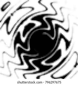 Abstract grunge grid polka dot halftone background pattern. Spotted black and white vector line illustration
