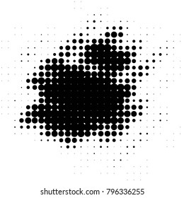 Abstract grunge grid polka dot halftone background pattern. Spotted black and white vector line illustration
