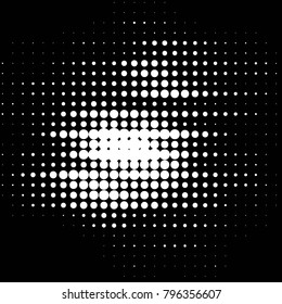 Abstract grunge grid polka dot halftone background pattern. Spotted black and white vector line illustration
