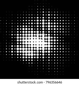 Abstract grunge grid polka dot halftone background pattern. Spotted black and white vector line illustration
