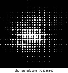 Abstract grunge grid polka dot halftone background pattern. Spotted black and white vector line illustration
