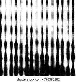 Abstract grunge grid polka dot halftone background pattern. Spotted black and white vector line illustration