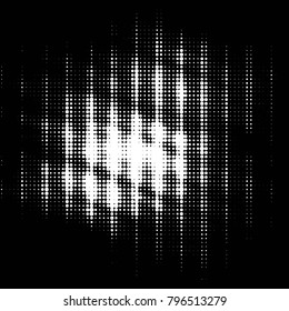 Abstract grunge grid polka dot halftone background pattern. Spotted black and white vector line illustration
