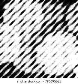 Abstract grunge grid polka dot halftone background pattern. Spotted black and white vector line illustration
