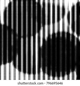 Abstract grunge grid polka dot halftone background pattern. Spotted black and white vector line illustration
