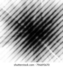 Abstract grunge grid polka dot halftone background pattern. Spotted black and white vector line illustration
