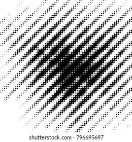 Abstract grunge grid polka dot halftone background pattern. Spotted black and white vector line illustration
