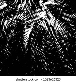 Abstract grunge grid stripe halftone background pattern. Black and white line vecor illustration
