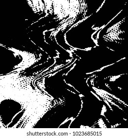 Abstract grunge grid stripe halftone background pattern. Black and white line vector illustration
