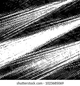 Abstract grunge grid stripe halftone background pattern. Black and white line vector illustration
