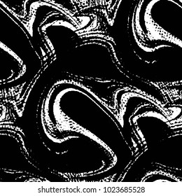 Abstract grunge grid stripe halftone background pattern. Black and white line vector illustration
