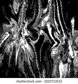 Abstract grunge grid stripe halftone background pattern. Black and white line vector illustration
