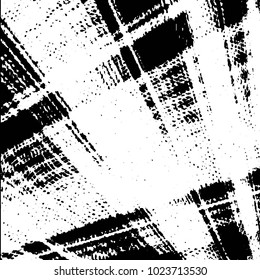 Abstract grunge grid stripe halftone background pattern. Black and white line vector illustration
